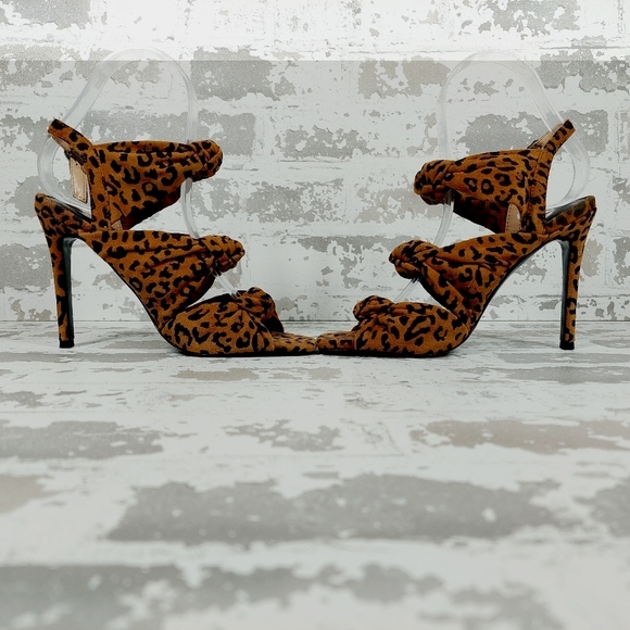 NEW Charles David Vinnie Leopard Print High Heeled Buckle Sling Back Sandal M915 - Picture 7 of 13